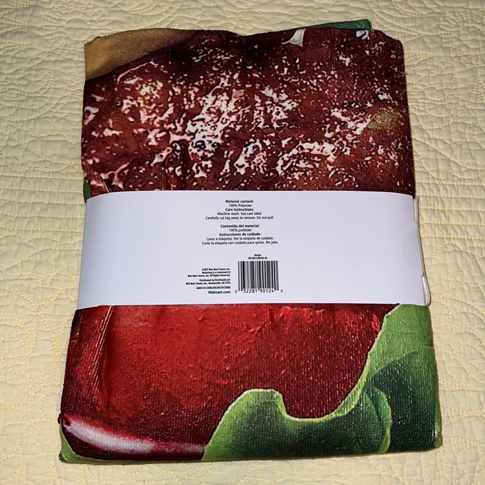 NWT Giant Hamburger Towel